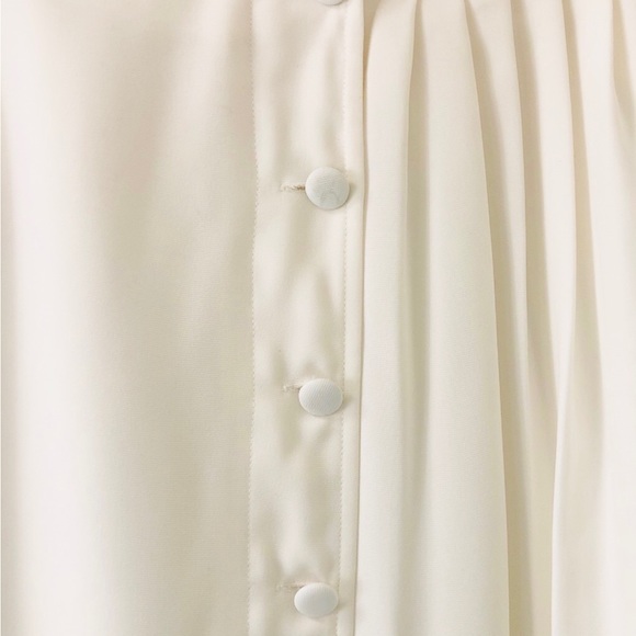 Avec Les Filles Half Pleated Button Down A-Line Midi Skirt - Picture 7 of 7